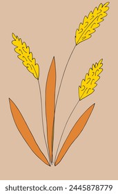 Outline illustration vector image of a wheat.
Hand drawn artwork of a wheat.
Simple cute original logo.
Hand drawn vector illustration for posters.