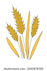 Outline illustration vector image of a wheat.
Hand drawn artwork of a wheat.
Simple cute original logo.
Hand drawn vector illustration for posters.