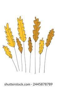 Outline illustration vector image of a wheat.
Hand drawn artwork of a wheat.
Simple cute original logo.
Hand drawn vector illustration for posters.