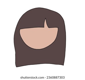 Outline illustration vector image of a woman face.
Hand drawn artwork of a woman silhouette. 
Simple cute original logo.
Hand drawn vector illustration for posters, cards, t-shirts.