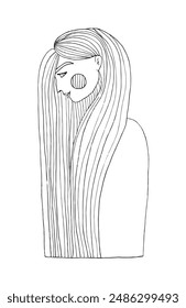 Outline illustration vector image of a woman.
Hand drawn artwork of a woman.
Simple cute original logo.
Hand drawn vector illustration for posters.