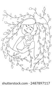 Outline illustration vector image of a woman.
Hand drawn artwork of a woman.
Simple cute original logo.
Hand drawn vector illustration for posters.