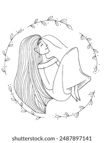 Outline illustration vector image of a woman.
Hand drawn artwork of a woman.
Simple cute original logo.
Hand drawn vector illustration for posters.