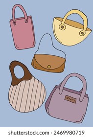 Outline illustration vector image of a womans bag.
Hand drawn artwork of a womans purse.
Simple cute original logo.
Hand drawn vector illustration for posters.