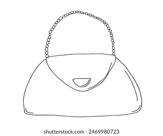 Outline illustration vector image of a womans bag.
Hand drawn artwork of a womans purse.
Simple cute original logo.
Hand drawn vector illustration for posters.