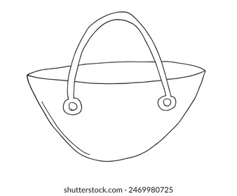 Outline illustration vector image of a womans bag.
Hand drawn artwork of a womans purse.
Simple cute original logo.
Hand drawn vector illustration for posters.