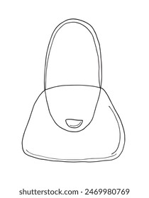 Outline illustration vector image of a womans bag.
Hand drawn artwork of a womans purse.
Simple cute original logo.
Hand drawn vector illustration for posters.