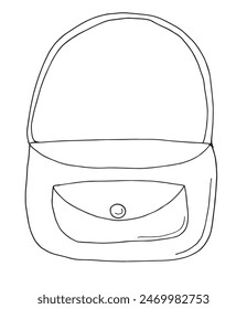 Outline illustration vector image of a womans bag.
Hand drawn artwork of a womans purse.
Simple cute original logo.
Hand drawn vector illustration for posters.