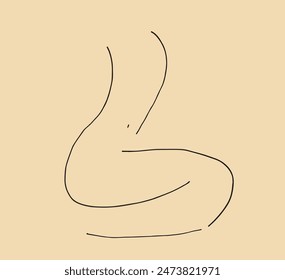 Ilustración de contorno Imagen de Vector de una silueta de mujer.
Dibujo a mano de una silueta de mujer.
Simple lindo logotipo original.
Ilustración vectorial dibujada a mano para carteles.