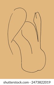 Umrisszeichnung Vektorgrafik Bild einer Frau Silhouette.
Handgezeichnetes Kunstwerk einer Frau Silhouette.
Einfaches, niedliches Original-Logo.
Handgezeichnete Vektorillustration für Poster.
