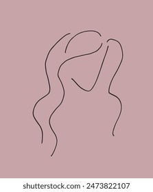 Outline illustration vector image of a womans silhouette.
Hand drawn artwork of a womans silhouette.
Simple cute original logo.
Hand drawn vector illustration for posters.