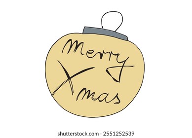 Outline illustration vector image of a Xmas inscription.
Hand drawn artwork of a Xmas inscription.
Simple cute original logo.
Hand drawn vector illustration for posters.