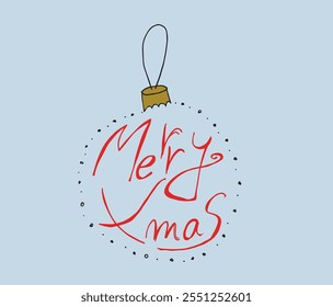 Outline illustration vector image of a Xmas inscription.
Hand drawn artwork of a Xmas inscription.
Simple cute original logo.
Hand drawn vector illustration for posters.