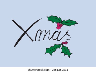 Outline illustration vector image of a Xmas inscription.
Hand drawn artwork of a Xmas inscription.
Simple cute original logo.
Hand drawn vector illustration for posters.