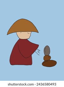 Outline illustration vector image of a zen elements.
Hand drawn artwork of a zen characters.
Simple cute original logo.
Hand drawn vector illustration for posters.