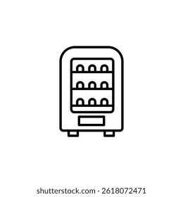 Outline illustration of a vending machine with simple and clean lines