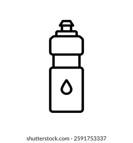 Outline Illustration of a Water Bottle with Minimalist Design Elements