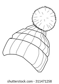 outline illustration of winter cap