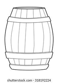 outline illustration of wooden barrel