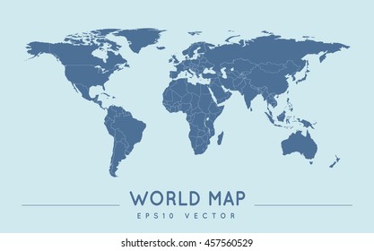Outline Illustration of the world (with country borders)