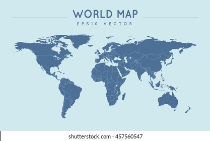 Outline Illustration of the world (with country borders)