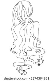 Outline illustrations vector image. Hand drawn sketch image artwork.