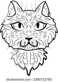 Outline image of a cat using cool brushes.
