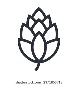 Outline image of hops on a white background