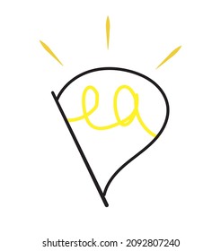 Imagen de esquema de una bombilla de luz compuesta por letras