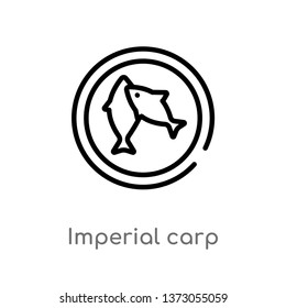 outline imperial carp vector icon. isolated black simple line element illustration from culture concept. editable vector stroke imperial carp icon on white background