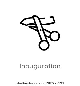 outline inauguration vector icon. isolated black simple line element illustration from general-1 concept. editable vector stroke inauguration icon on white background