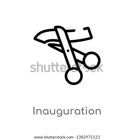outline inauguration vector icon. isolated black simple line element illustration from general-1 concept. editable vector stroke inauguration icon on white background