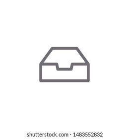 Outline inbox icon isolated on white background. Inbox symbol modern, simple, vector, icon for website design, mobile app, ui. Vector Illustration
