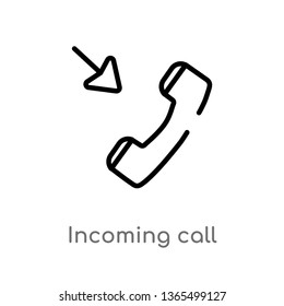 outline incoming call vector icon. isolated black simple line element illustration from message concept. editable vector stroke incoming call icon on white background