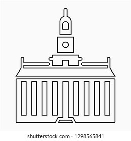 Outline Independence Hall vector icon