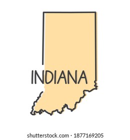 outline of Indiana map - vector illustration