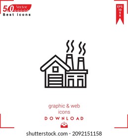 Outline industrial Icon. industrial icon vector isolated on white background. Graphic design, material-design, Best sellers icons, mobile application, UI UX design, EPS 10 format vector