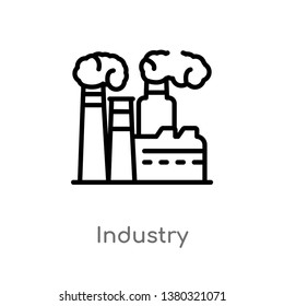 outline industry vector icon. isolated black simple line element illustration from desert concept. editable vector stroke industry icon on white background