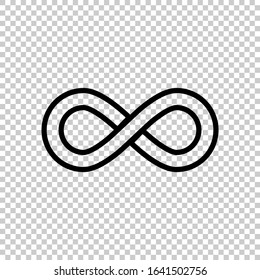 outline infinite icon vector flat on transparent background