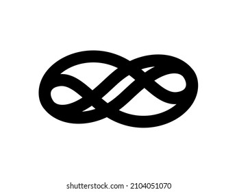 Outline Infinity Logo. Eternal Limitless Emblem. Black Mobius Ribbon Silhouette