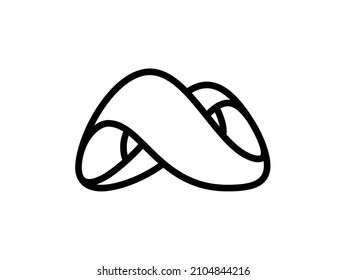 Outline Infinity Logo. Eternal Limitless Emblem. Black Mobius Ribbon Silhouette