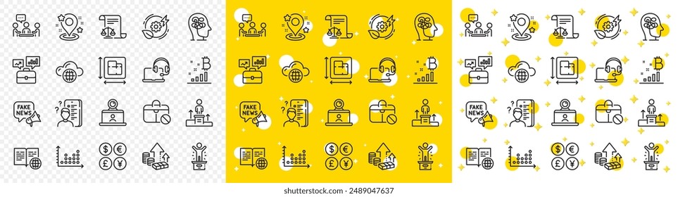 Outline Inflation, Cloud computing and People chatting line icons pack for web with Dot plot, Winner podium, Survey line icon. Floor plan, Jobless, Bitcoin graph pictogram icon. Vector