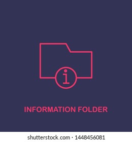 Outline information folder icon.information folder vector illustration. Symbol for web and mobile
