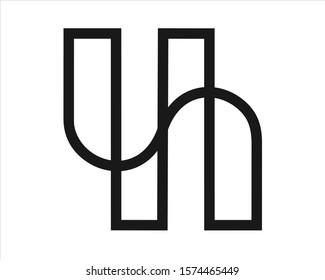 outline initial h logo vector