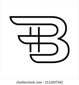 Outline Initial Letter B Logo Design Vector Template