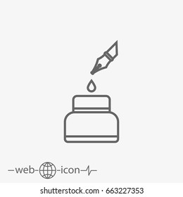 Ink Bottle Pen Vector Icon Stock Vector (Royalty Free) 611583842