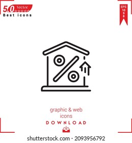 Icono de interés de esquema. vector de icono de interés aislado en fondo blanco. Diseño gráfico, diseño de material, iconos de Best sellers 2022, aplicación móvil, diseño de UI UX, vector de formato EPS 10