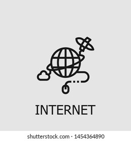 Outline internet vector icon. Internet illustration for web, mobile apps, design. Internet vector symbol.