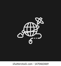 Outline internet vector icon. Internet illustration for web, mobile apps, design. Internet vector symbol.
