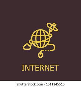 Outline internet vector icon. Internet illustration for web, mobile apps, design. Internet vector symbol.